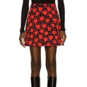 Saint Laurent - Heart Dot Mini Skirt In Red - 38fr
